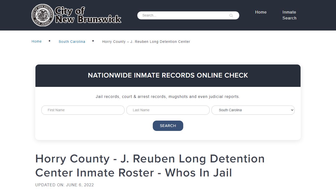 J. Reuben Long Detention Center Inmate Roster - New Brunswick